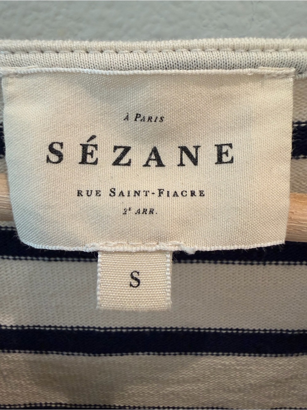 Sezane COLETTE MARINIÈRE Top in Ecru and Navy Stripes - Picture 3 of 10